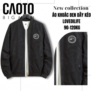 Áo Khoác Đen Dây Kéo LOVEOILIFE Bigsize