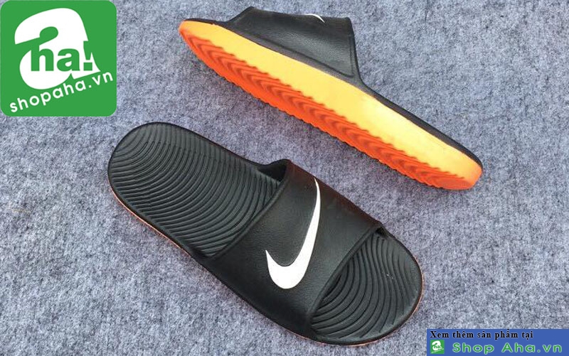 DÃ©p ÄÃºc Nike MÃ u Äen Äáº¿ Cam DDC02