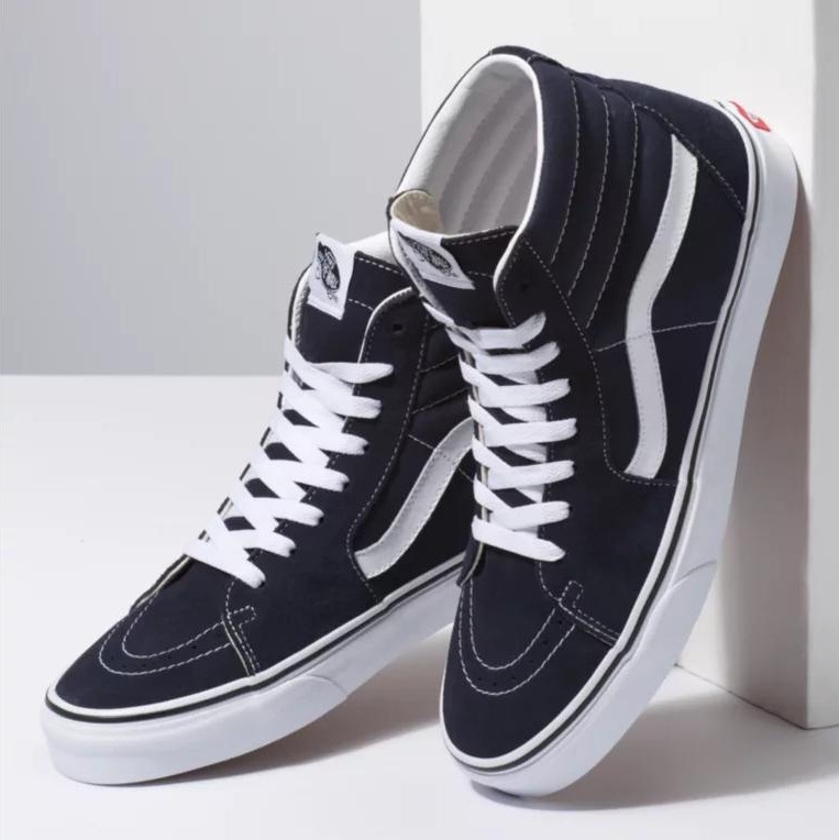 Giày Sneaker Cổ Cao Vans Big Size Sk8-HI Đen Viền Trắng