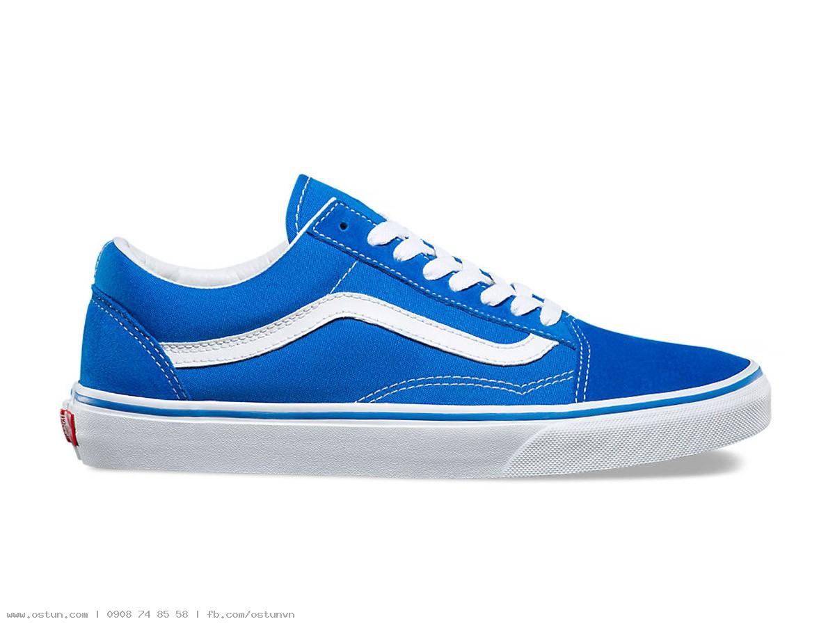 Giày Sneaker Vans Big Size Old Skool Xanh Viền Trắng