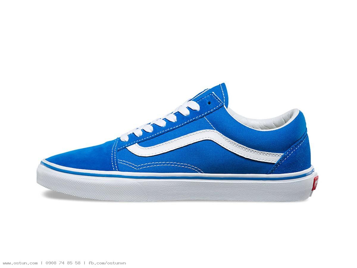 Giày Sneaker Vans Big Size Old Skool Xanh Viền Trắng