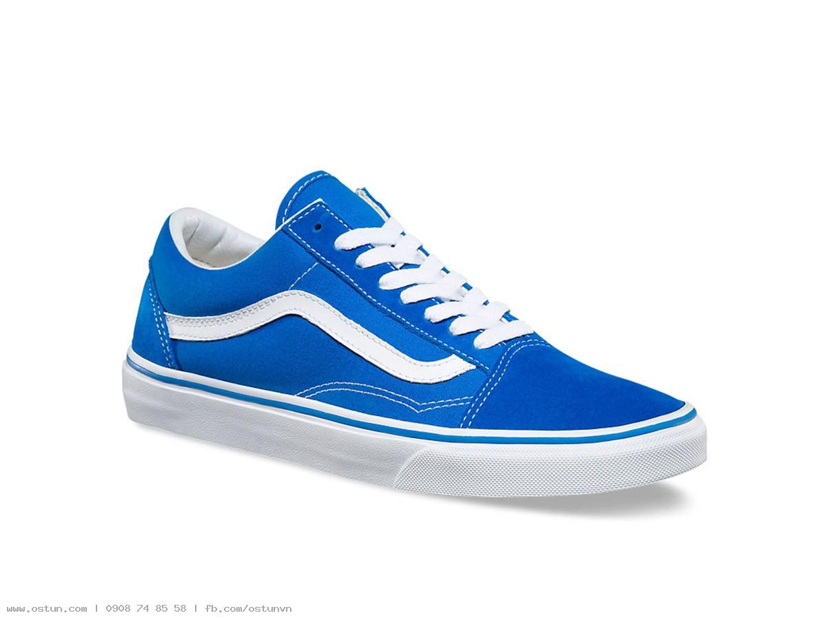 Giày Sneaker Vans Big Size Old Skool Xanh Viền Trắng