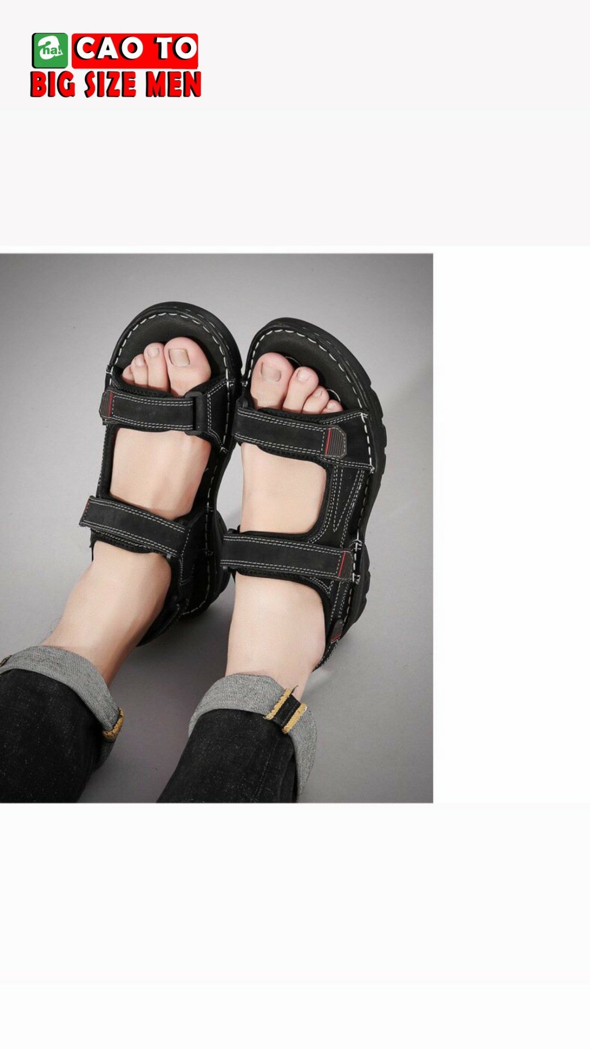 giày sandal nam big size đen 45 46 47 48 49