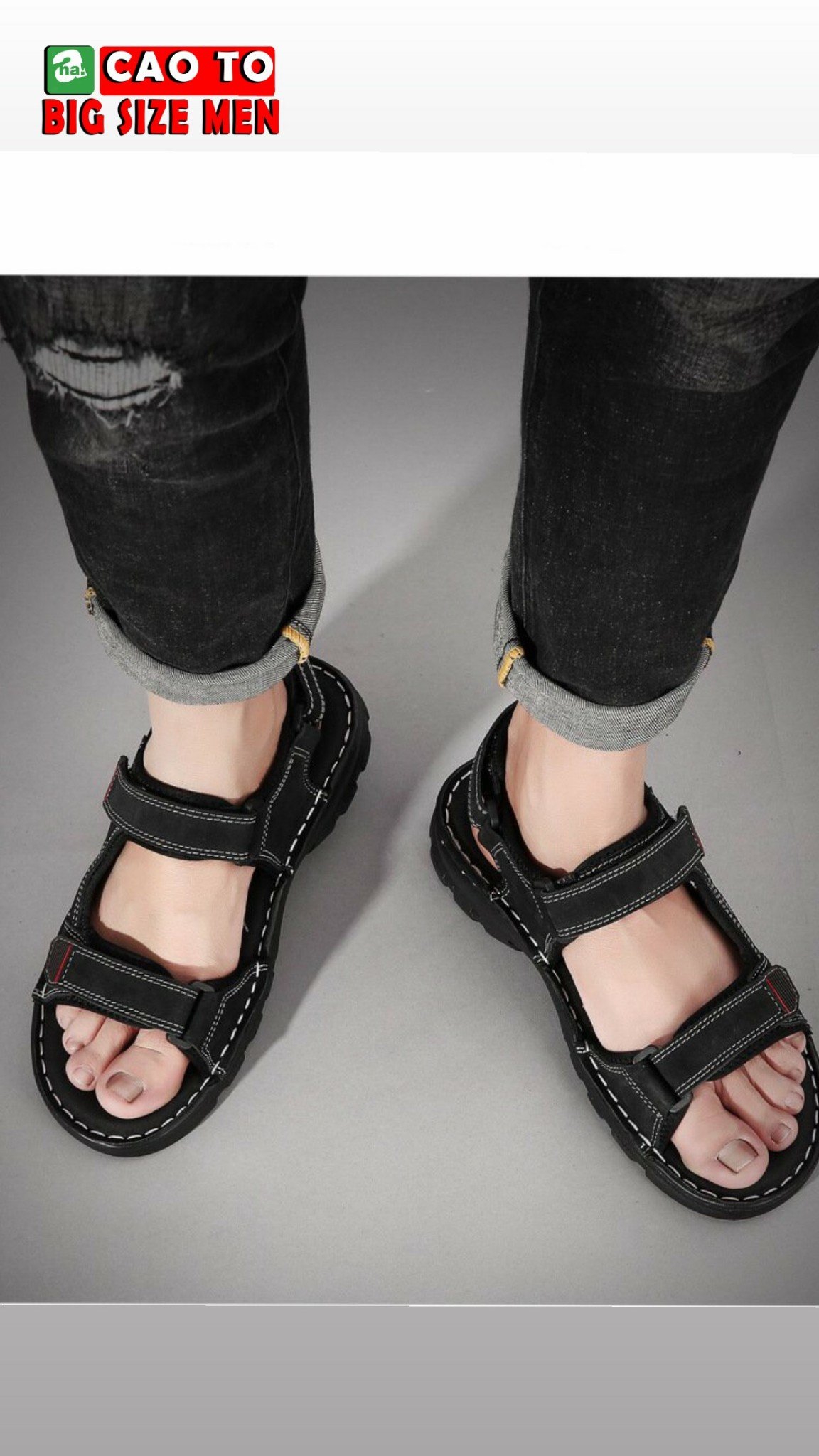 giày sandal nam big size đen 45 46 47 48 49