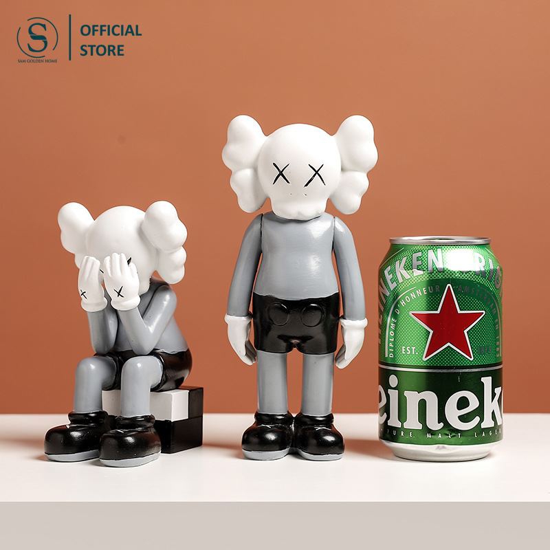 Tượng trang trí phòng khách tối giản hiện đại theo phong cách bearbrick