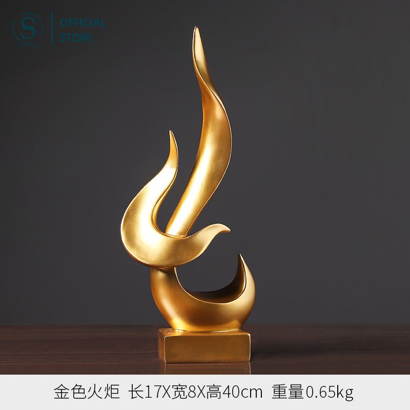 mô hình ngọn lửa vàng gold tố giản trang trí