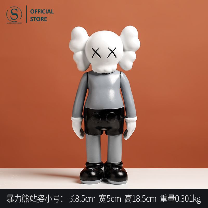 Tượng trang trí phòng khách tối giản hiện đại theo phong cách bearbrick