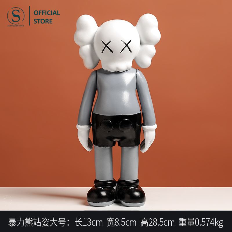 Tượng trang trí phòng khách tối giản hiện đại theo phong cách bearbrick