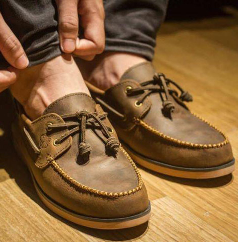 giày da lười boats shoes ngoại cỡ nam